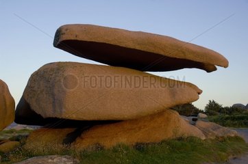 Balancing rocks on the côte de granit rose Côtes-d'Armor
