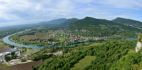 The Rhone and the steep Bugey from Mount Cordon - France