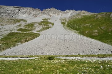 Alluvial fan at the foot of the Aiguille du Fruit - Alps France