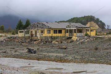 House damaged by ash from the Chaiten Volcano - Chile