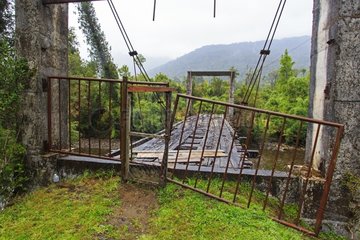 Old abandoned wooden bridge - Patagonia Chile