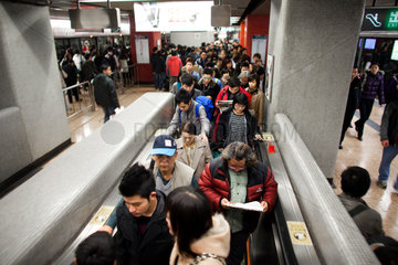 escalator to underground in Hongkong