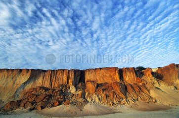 Eroded cliff and beach of Canoa Quebrada - Ceara Brazil