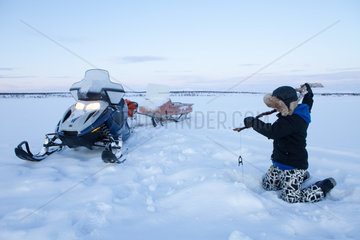 ice fishing in Finland
