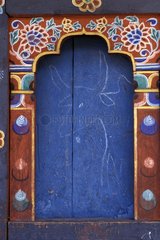 Ornamental drawing around a gate Bhutan