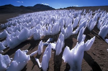 Congères sculptées par le vent Atacama Bolivie