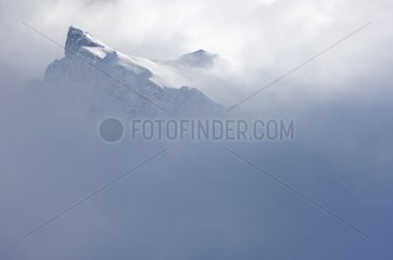 Montagne de la Riche im Nebel im Winter Queyras