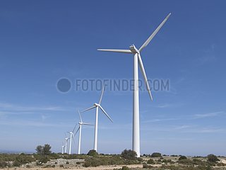 Windmühlen in den Corbieres Frankreich