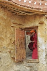 Buddhistischer Mönch im Phuktal -Kloster Zanskar India