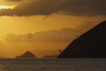 Sunset on the island of Flores Indonesia