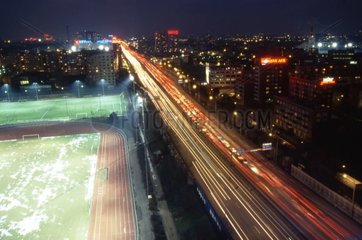 Northern section of the parisian ring road at night France
