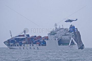The container ship Rokia Delmas after grounding France