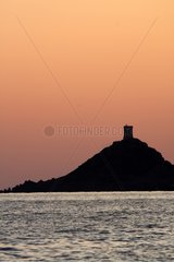 Genoesen Turm auf einer blutigen Inseln Korsika Frankreich