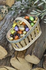 Easter Eggs in a basket in the garden