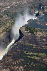 Aerial view of Victoria Falls Zimbabwe