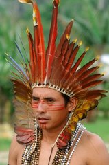 Indian Kaxinawa in traditional keeping in Brazil