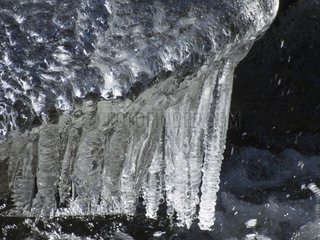 Ice forming on a river Quebec Canada
