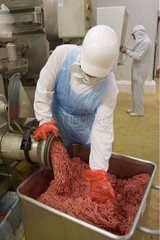 Zubereitung von Hackfleisch in einem Schneidwerkstatt