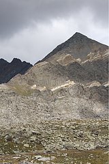 Geological strata Gran Paradiso Peak National Park Italy