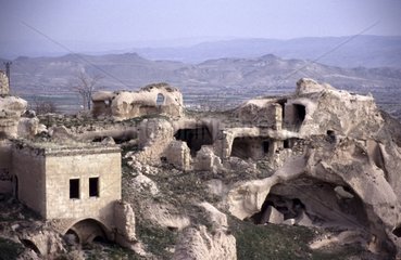 Cave houses in Uchisar CappadoceTurquie