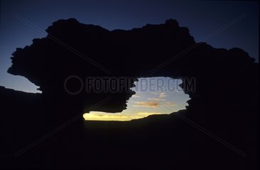 Natural window at sunset Kalbarri National Park Australia