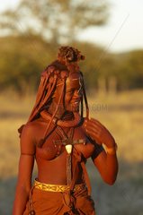 Young Woman Himba Region Opuwo Kaokoland Namibia