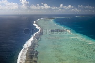 Aerial view of Tikehau atoll French Polynesia