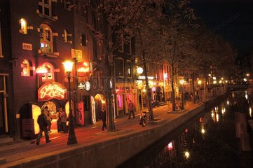 The red District the night in Amsterdam Netherlands