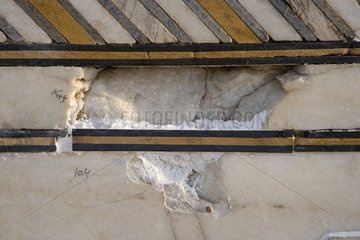 Damage in marble of the Taj Mahal due to pollution Agra