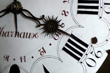 Needles turning on tallying of an old clock