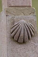 Scallop sculpted on a cross Vosges France