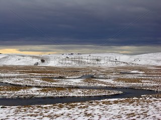 Landschaft im Winter mit Aubrac