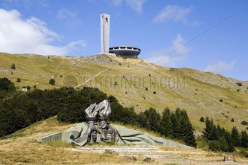 National monument Buzludja Mountain of Balkans in Bulgaria