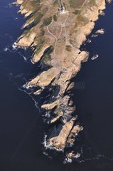 Aerial view of Pointe du Raz in Finistere France