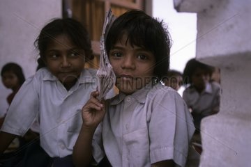 Young girls in a school Bodhgaya India