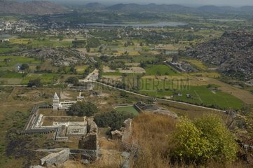 Stadt und Landschaft von Gingee Fort in Tamil Nadu India