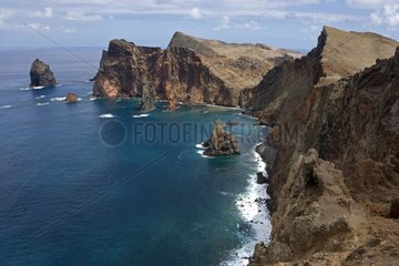 Rocky Coast at the East of Madeira Portugal