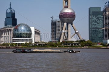River transport of sand in Shanghai China