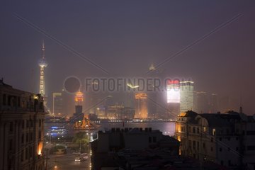 Smog over Shanghai in China