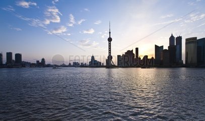 Sunrise on the Huangpu River in Shanghai China