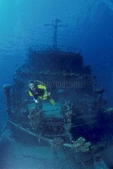 Diver on Zabarghad shipwreck cargo Egypt