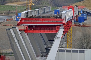 Construction of the viaduct to Savoureuse Sevenans