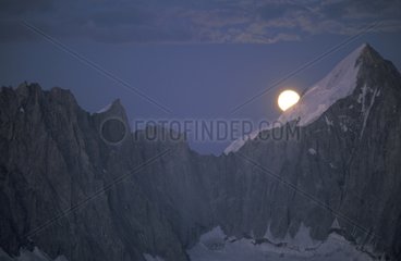 Pleine Lune sur le massif du Mont Blanc