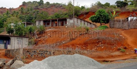 Erosion in Mayotte -urbanisierten Umgebungen
