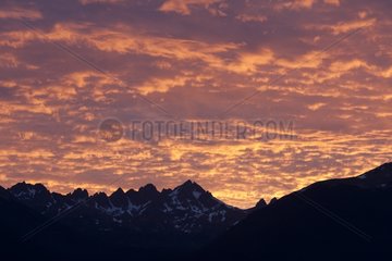 Sonnenuntergangsland des Feuer Patagoniens