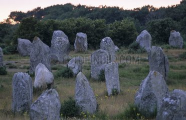 Ausrichtung von Steinen auf der megalithischen Stelle von Carnac