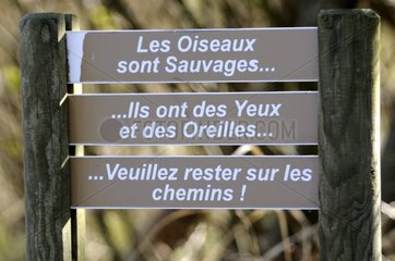 Panels of information in the park Marquenterre