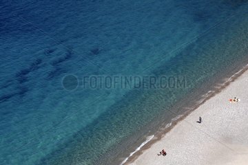 Beach of Porto in Corsica in the spring