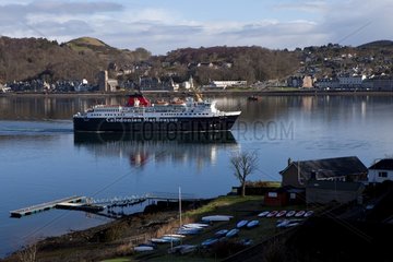 Ferry in the port of Oban Scotland UK