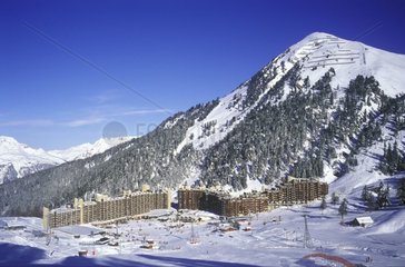 Gesamtbild des Skigebiets von Plagne Frankreich